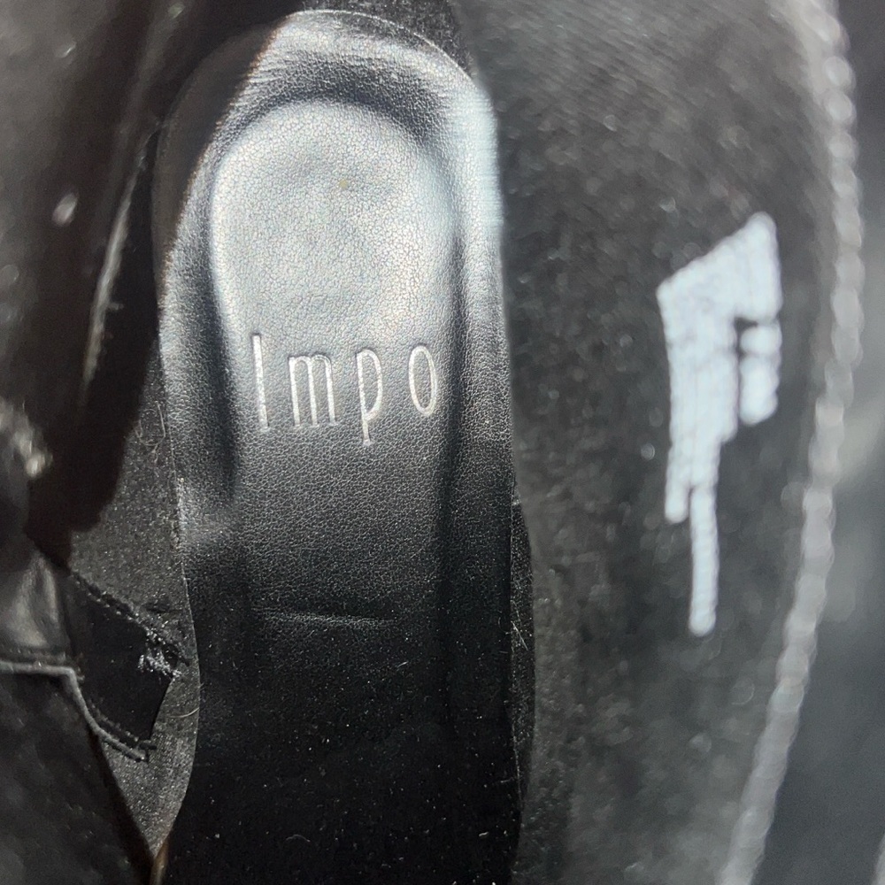 Impo Black‎ Women's Ankle Boots zip up wedge with silver accent - Picture 6 of 7